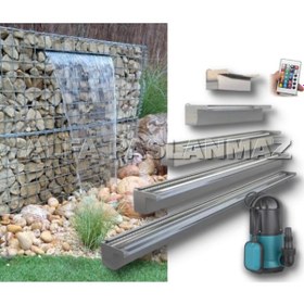 Resim 70 CM 304 Kalite Rgb Ledli Paslanmaz Duvar Şelalesi+Pompa Dahil 