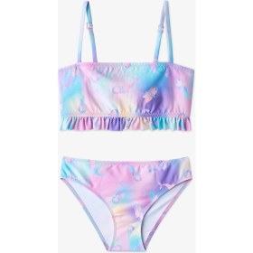 Resim Penti Renkli Kız Çocuk Mermaid Bandeau Bikini Takımı 