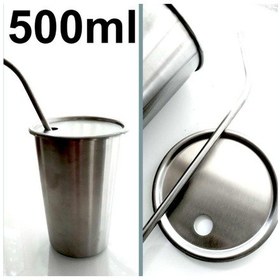 Resim Omeniv 500ml 304 Çelik Bira Kola Bardağı Kupa Kahve Fincanı 