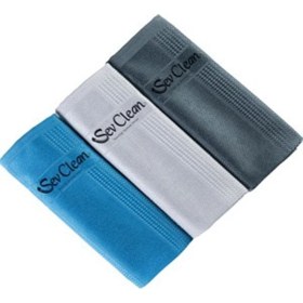 Resim Mediterian Mikrofiber Temizlik Bezi 3'lü Set, Cam, Ayna, Ocak 40x60 cm, Çok Amaçlı Kullanım 