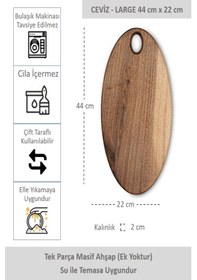Resim Yekpare Masif Ahşap Sunum Tahtası Kesme Tahtası Ceviz Large 3 