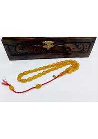 Resim Omari Usta İmzalı Fıçı Kesim Alman Sıkma Kehribar Tesbih 9.5x10.5 