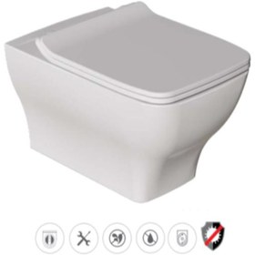 Resim Creavit Gömme Rezervuar Seti Ve Dura Asma Klozet Pedra Ve Yavaş Kapak 