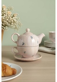 Resim Limon Çiçeği Amore 4 Parça Demlik & Fincan Seti Çok Renkli 