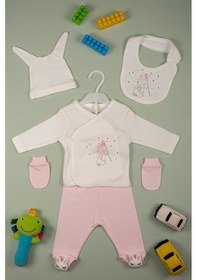 Resim Bebetospik %100 Pamuk Kalitesi 5'li Set Hastane Çıkışı & Yeni Doğan Seti - Yeni Doğan / Pembe Pembe 