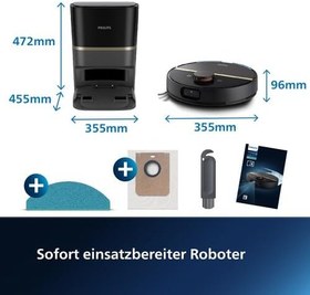 Resim Philips XU7100/01 Homerun 7100 Serisi Islak Kuru Moplu Toz Toplama Istasyonlu Robot Süpürge Siyah 