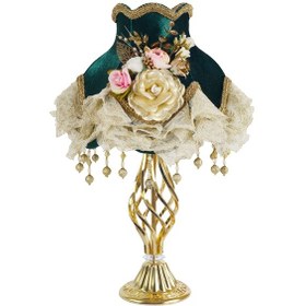 Resim Dekovien Kadife Kaplı Vintage Model Abajur Gold Ayak Hürrem Kumaş Diğer 