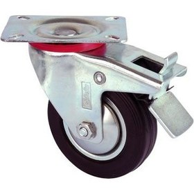 Resim Büro İş Atölye İçin 8cm Tablalı Siyah Dönen Frenli Servis Tekeri 