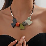 Resim 1 Adet Bohem Tarzı Vintage Etnik Kısa Klavikül Zinciri Abartılı Geometrik Düzensiz Kazak Zinciri Kişilik Özel Tasarım Kadın Kolye Parti Tarzı Takı 