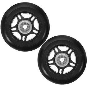 Resim 2pcs Sessiz Kauçuk Döner Yedek Tekerlekler Bagaj Bavul Evrensel 76mm X 24mm 