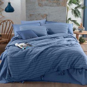 Resim Sarev Mood Comfort Toledo Tek Kişilik Mavi Nevresim Takımı 160x220 cm 