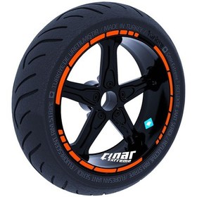 Resim Moto GP Stili Alev Turuncusu Jant Şeridi Sticker Çınar Extreme 