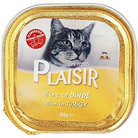 Resim Plaisir Hindili Pate Konserve Yetişkin Kedi Maması 6 x 100 G 