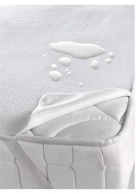 Resim Ekonomik Tela Kumaş Köşe Lastikli Çift Kişilik Sıvı Geçirmez Alez Beyaz 