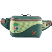 Resim Yeşil Kurbağa Desenli Kanvas Unisex Göğüs ve Bel Çantası 