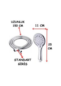 Resim Elvis Krom Lüks Mafsallı Duş Seti Krom 