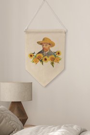 Resim Yatak Odası Pinterest Duvar Dekoru, Van Gogh Sanat Serisi, Kanvas Flama Askılı Duvar Örtüsü NO:453 - Renkli - 21 / 30 x 40 