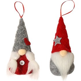 Resim Youmex 2 Adet Noel Yaratık Şapkalı Sevgili Bebekler - Boynuzlu Yüzsüz Bebek Oyuncuları, Noel Ağacı Dekorasyon Aksesuarı Kırmızı Ve Gri Şapka Modelleri Çok Renkli 