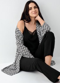 Resim Pierre Cardin Kadın Siyah Sabahlık 