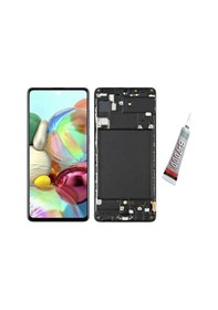Resim Samsung Uyumlu A71,a715 Oled Ekran Dokunmatik Çıtalı Siyah B7000 Yapıştırıcı 