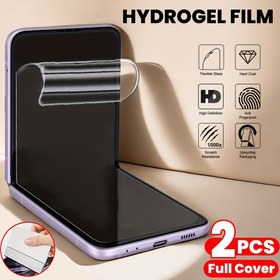 Resim 2 adet Tam Ekran Su Jeli Film Samsung Galaxy Z Flip 6 / Z Flip 5 / Z Flip 4 / Z Flip 3 5G için Tam Ekran Koruma, HD Görüş, Parmak İzi Açma Desteği, Çizilmez, Parmak İzi Almaz, Ultra İnce 2 adet 