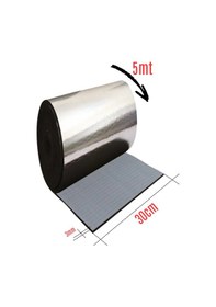 Resim Araç Oto Ses Isı Yalıtım Bandı 3mm X 30cmx5metre Alüminyum Folyolu Kauçuk Bant Izolasyon Malzemesi 
