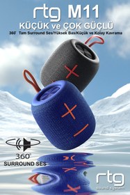 Resim RTG M11 Bluetooth Hoparlör Aux Sd Kart Usb Taşınabilir Ses Bombası 