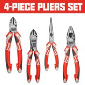 Resim 3 adet Set TACOMA Krom Vanadyum Çelik Pense, 20.32cm Tel Kesici, 20.32cm Uzun Burun Pense ve 17.78cm Diagonal Pense, CRV Çeliği, Teflon Kaplama, Off-center Kollar, Rahat Tutuş, Ev Tamiri, Elektrikçiler, Otomotiv Tamiri için 