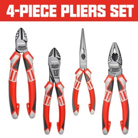 Resim 3 adet Set TACOMA Krom Vanadyum Çelik Pense, 20.32cm Tel Kesici, 20.32cm Uzun Burun Pense ve 17.78cm Diagonal Pense, CRV Çeliği, Teflon Kaplama, Off-center Kollar, Rahat Tutuş, Ev Tamiri, Elektrikçiler, Otomotiv Tamiri için 
