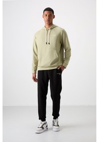 Resim Tommy Life Çağla - Siyah Pamuklu Kalın Yumuşak Dokulu Comfort Fit Nakışlı Erkek Eşofman Takım - 85255 Yeşil - Siyah 