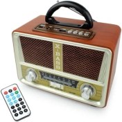 Resim Knstar M-112BT Nostaljik Ahşap Retro Radyo Bluetooth Fm-Sd-Aux-Us 