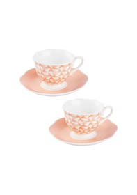 Resim Tantitoni Pink Wind 2 Kişilik Kahve Fincan Takımı Pembe 