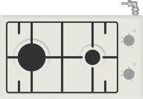 Resim 202 T Doğalgazlı 2 Gözlü Beyaz Set Üstü Ocak 