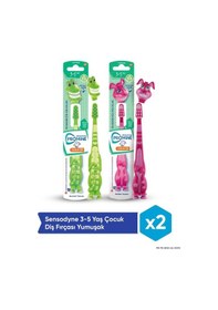 Resim Sensodyne Promine 3-5 Yaş Çocuk Timsah ve Tavşan Karakterli Yumuşak Diş Fırçası 2'li 