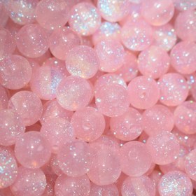 Resim 40 adet 10mm Pembe Parıltılı Gevşek Boncuk DIY Bileklik ve Takı Yapımı için - Işıltılı Reçine Boncuklar Iridisent Kaplama ile, Arkadaşlar için İdeal Anneler Günü ve Kamp Hediyesi, DIY Takı Yapımı | Parıltılı Kaplama | Reçine Boncuklar, Boncuk Malzemeleri 
