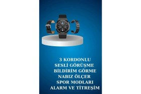 Resim Pileli Store Alarm ve Titreşim Özellikli Akıllı Saat ve Mikrofonlu Kablolu Bluetooth Kulaklık 60 Saat 