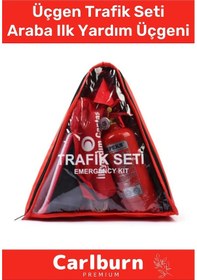 Resim Tse Belgeli Tüvtürk Uyumlu Üçgen Trafik Seti Bez Çantalı Karayollarına Uygun Araba Ilk Yardım Üçgen 