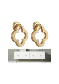 Resim Folinda 2'li Altın Çekmecelik Zincirli Kolu - Zirkonyum Alaşımlı, Kolay Kurulum, Mutfak Dolapları, Çekmeceler İçin Modern Tutamak 