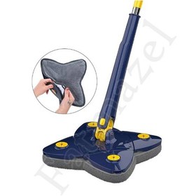 Resim Fatmazel Yedek Bezli Kare Kendinden Sıkmalı Deterjan Hazneli Temizlik Seti Yer Duvar Silme Mop 