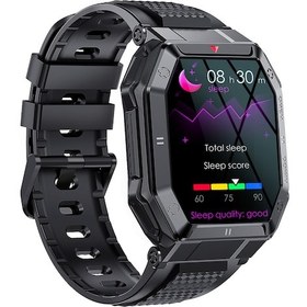 Resim Geeksen Lemfo K55 1.85'' Ips Tam Dokunmatik Ekran Sağlam Gövde Bt Çağrı 24 Spor Modu 20 Gün Bekleme Süresi Sağlık Monitörü Mesaj Hatırlatıcısı Android İos İle Uyumlu Akıllı Saat (İthalatçı Garantili) 