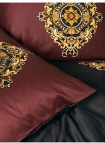 Resim Cotton Box Palace Saten Çift Kişilik Nevresim Takımı Ebren Antrasit Çok Renkli 