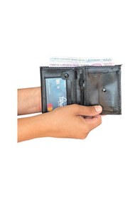 Resim Premium Serisi Özel Kutulu Lüks Deri Klasik Dikey Cüzdan Kemer Kartlık Ve Çakmak Erkek Seti Siyah 