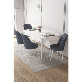 Resim Canisa Concept Canisa Via Serisi 80X132 Açılabilir Beyaz Yemek Masa Takımı 