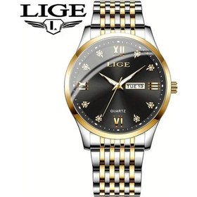 Resim Fochsia Lıge Genç Kadın Lüks Kuvars Saati Altın Siyah Büyük Kadranlı Işıklı Takvili Unisex Diğer 