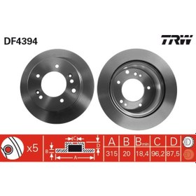 Resim TRW DF4394 Fren 584113E300 (WF931481) (Fiyat:2 Adet İçindir) 