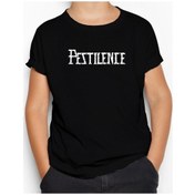 Resim Pestilence Logo Siyah Çocuk Tişört Siyah 