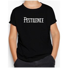 Resim Pestilence Logo Siyah Çocuk Tişört Siyah 