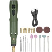 Resim Moveevo Yüksek Hızlı Döner Alet, Yeşil Renk, 15000 Rpm, Usb Şarj, Aksesuarlı Kompakt Tasarım 