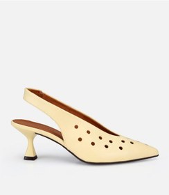 Resim Hotiç Kadın Deri Sarı Delikli Arkası Açık Kısa Topuklu Stiletto 01ayh321470a520 01ayh321470a520 