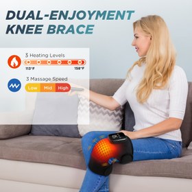 Resim 3 Isı ve Titreşim Modlu Kablosuz Diz Masaj Aleti, Ayak/Dirsek/Omuz için Ayarlanabilir Ergonomik Kayışlar | Şarj Edilebilir & Hafif TV İzleme, Okuma & Ev Kullanımı İçin (2025 Konfor Sürümü) 